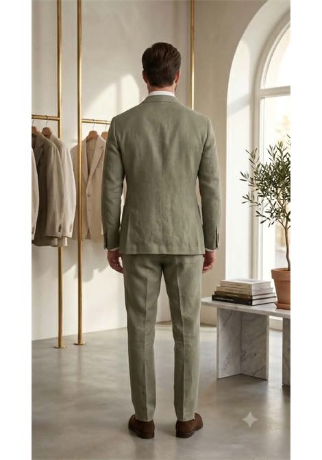 Abito Uomo in Lino con Pantalaccio  Eleganza Casual Sartoriale MARCEL MOREL | Abiti | AB0546VERDE